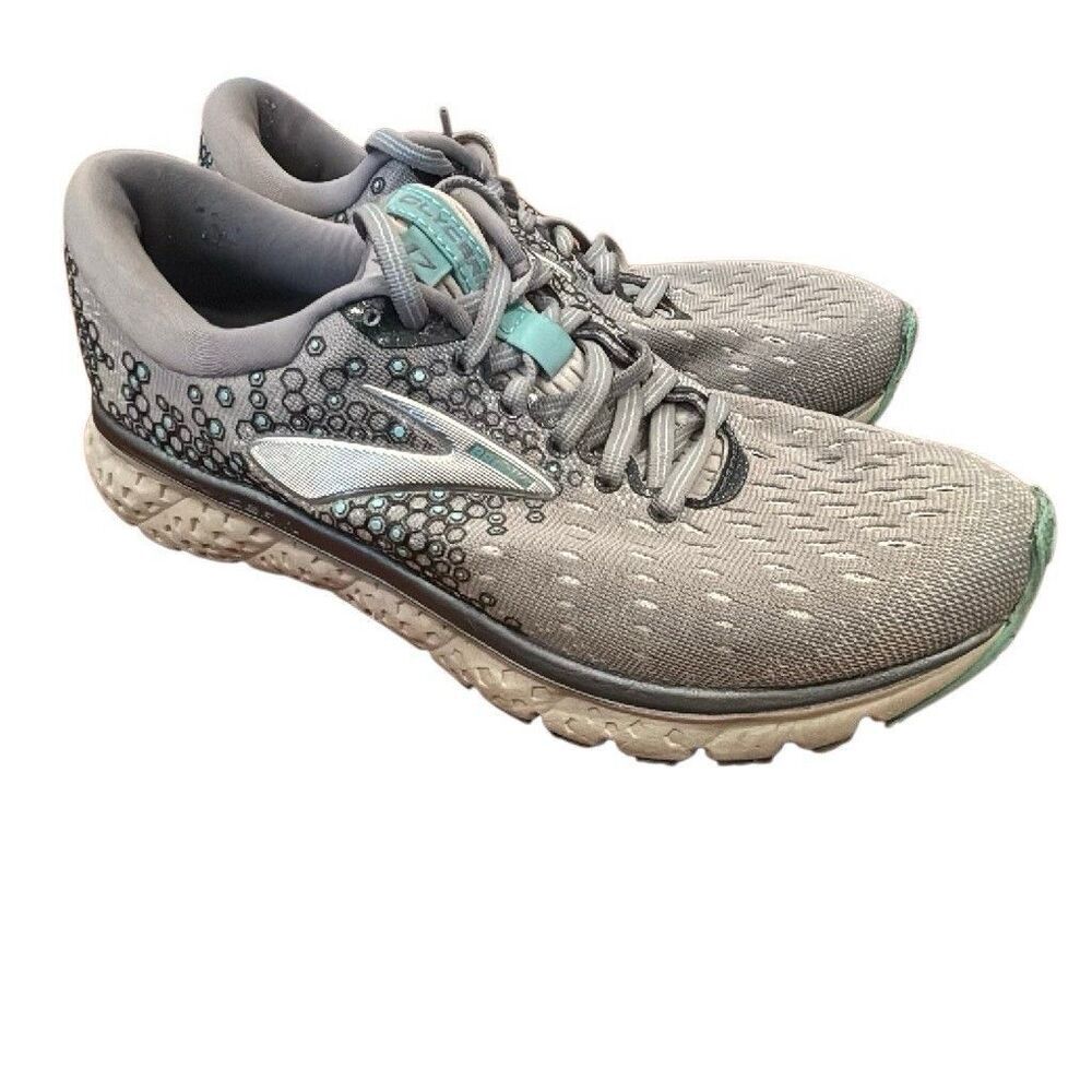 Brooks Womens Gray Solid Low Top Lace-Up Mesh Running Sneakers size 7.5